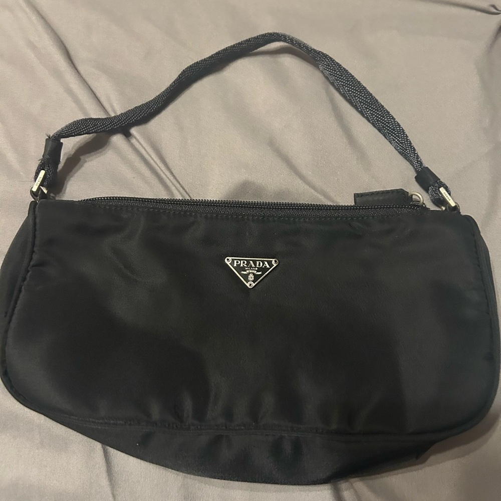 Authentic vintage Prada mini baguette satin/vinyl bag - Picture 2 of 8